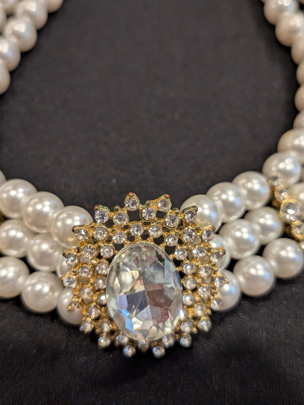 Ivory Faux Pearl Multi-Strand Necklace 9" - Picture 2 of 2